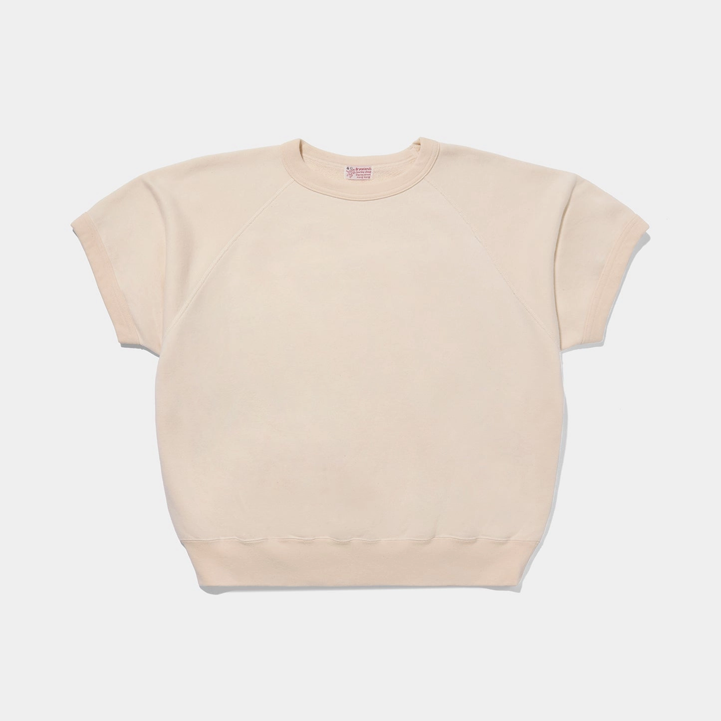 Sleek Silhouette Raglan Short Sleeve Sweatshirt Ecru