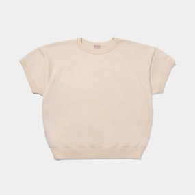 Sleek Silhouette Raglan Short Sleeve Sweatshirt Ecru
