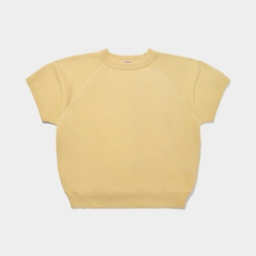 Raglan Short Sleeve Sweatshirt Yellow shopping spree checkered pattern
