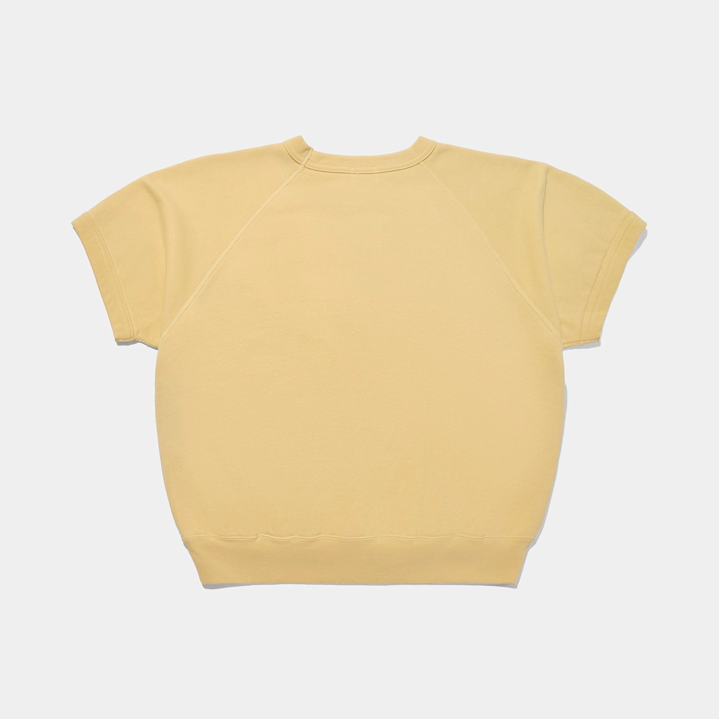 Raglan Short Sleeve Sweatshirt Yellow Subtle pattern