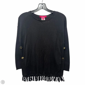 Low Maintenance Care Ramona Fringe Sweater Designer By Lilly Pulitzer In Black, Size: XXS
