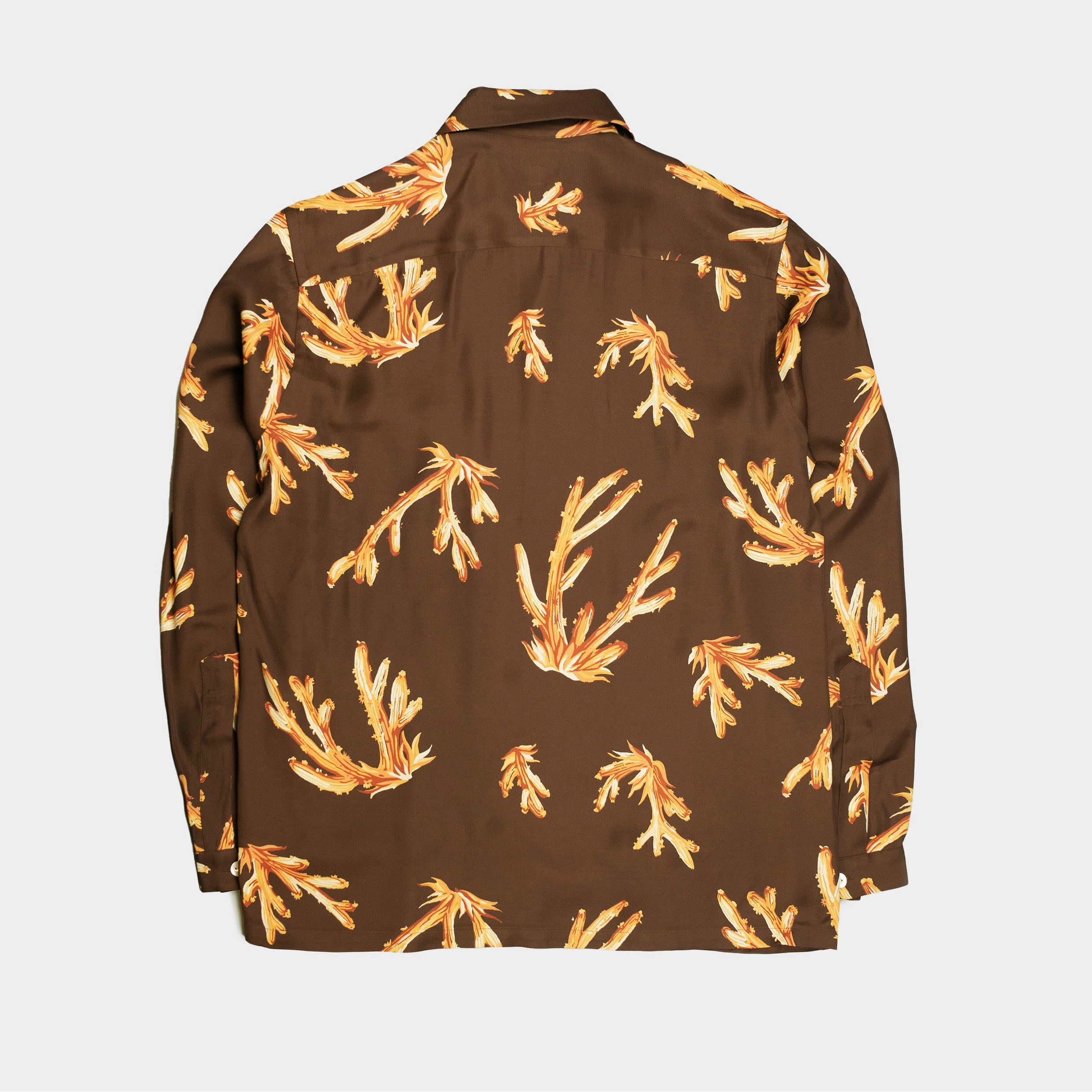 Rayon Shirt Coral Brown Essential Piece