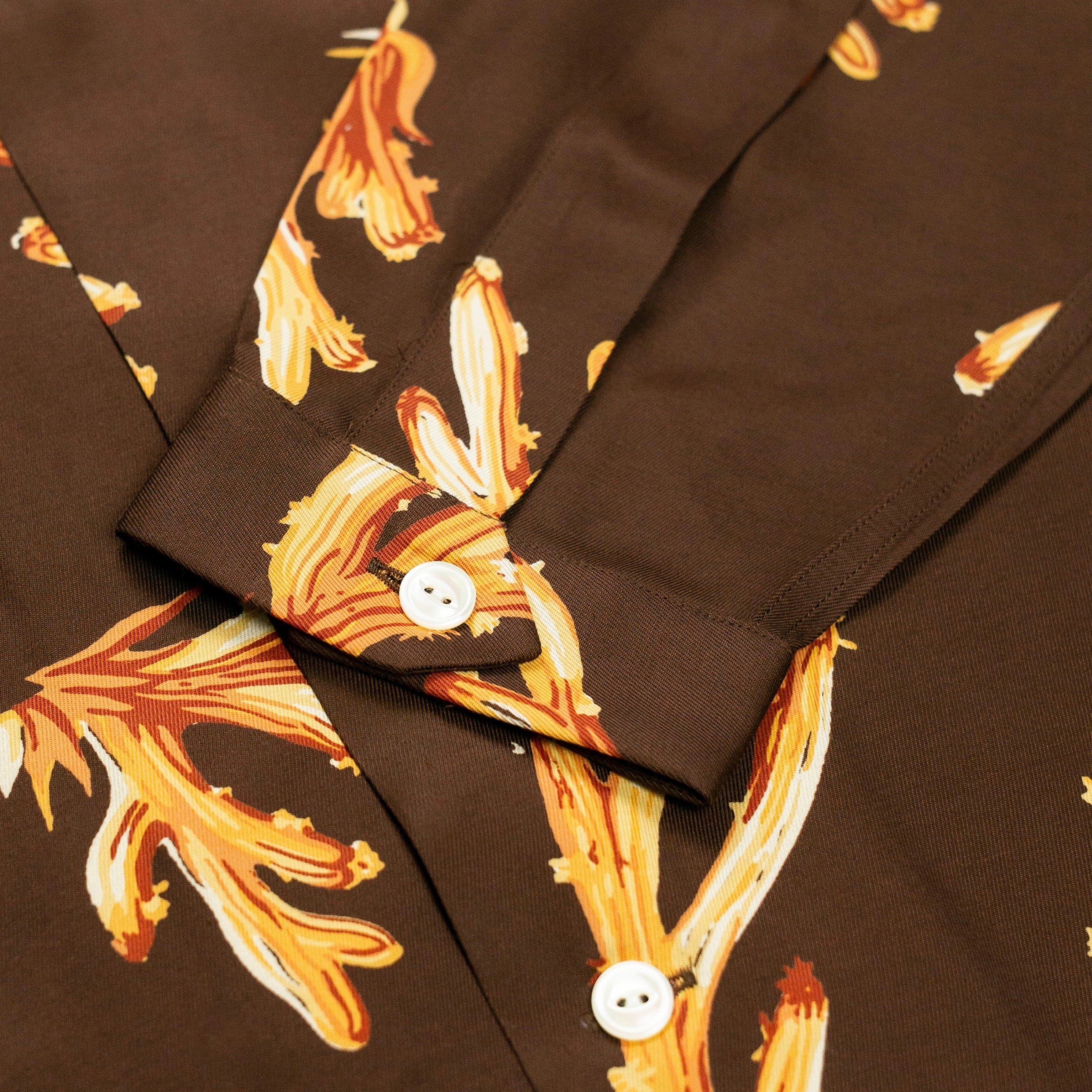 Rayon Shirt Coral Brown Artistic Design