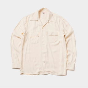 Distressed finish Rayon Shirt Cream