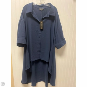 Tunic Short Sleeve By Diane Gilman In Blue, Size: 2x Fashionable Wear Geometric Pattern