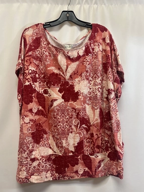 Stretch waistband Thermal Regulation Layer Red Top Short Sleeve Wonderly, Size 3x