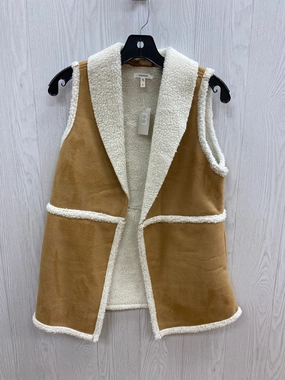 Vest Faux Fur & Sherpa By Maurices In Brown & Cream, Size: S Mark Style