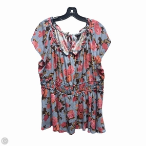 Top Short Sleeve By Torrid In Blue & Pink, Size: 1x Flexible stretch