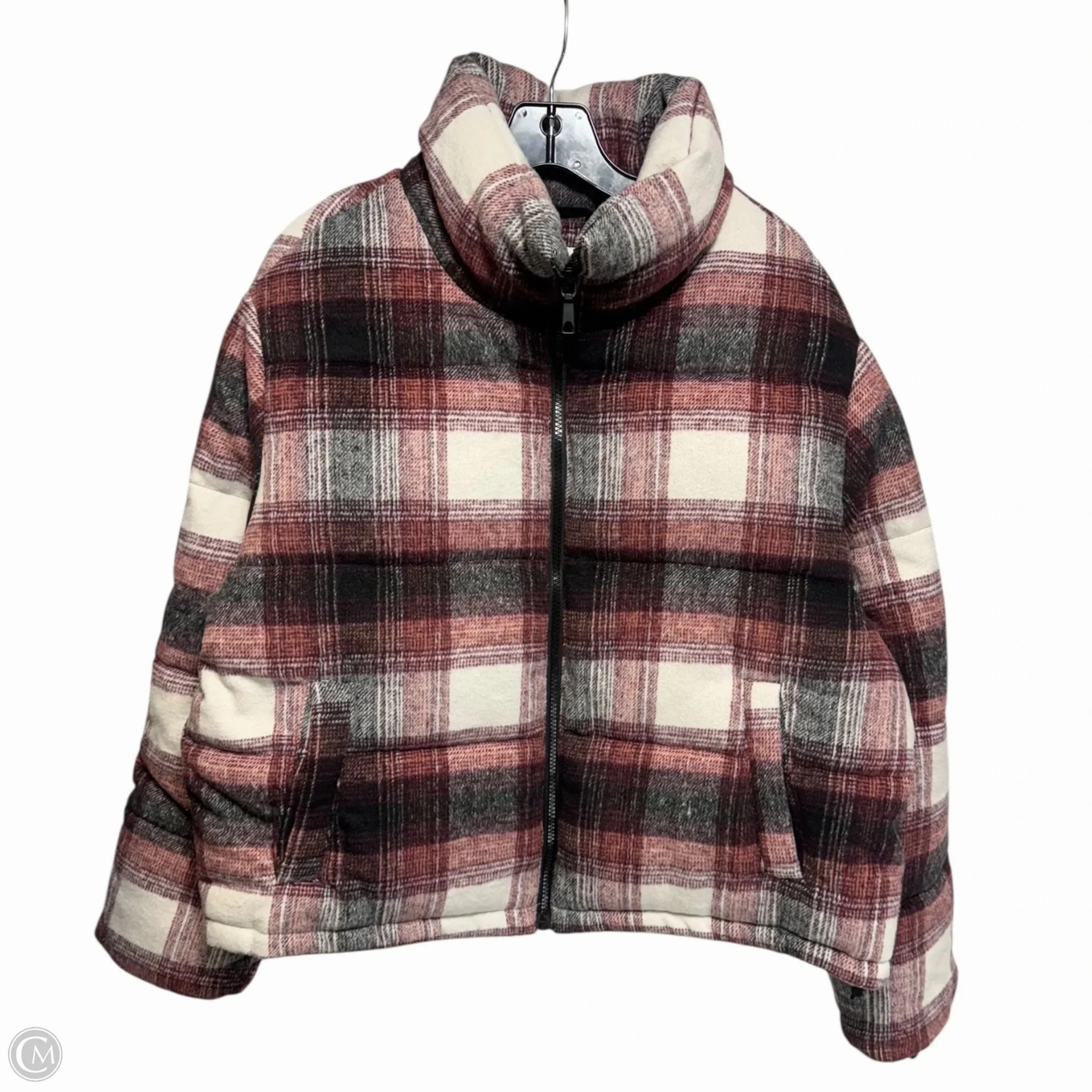 Jacket Puffer & Quilted By Sebby In Plaid Pattern, Size: L Regular Fit Cut Lined Pockets