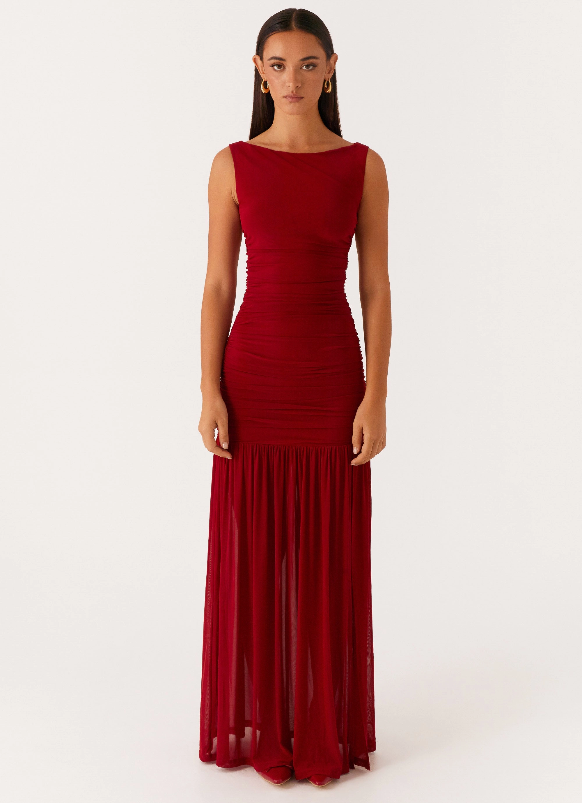Breathable Layering Dress-Up Style Manon Maxi Dress - Red