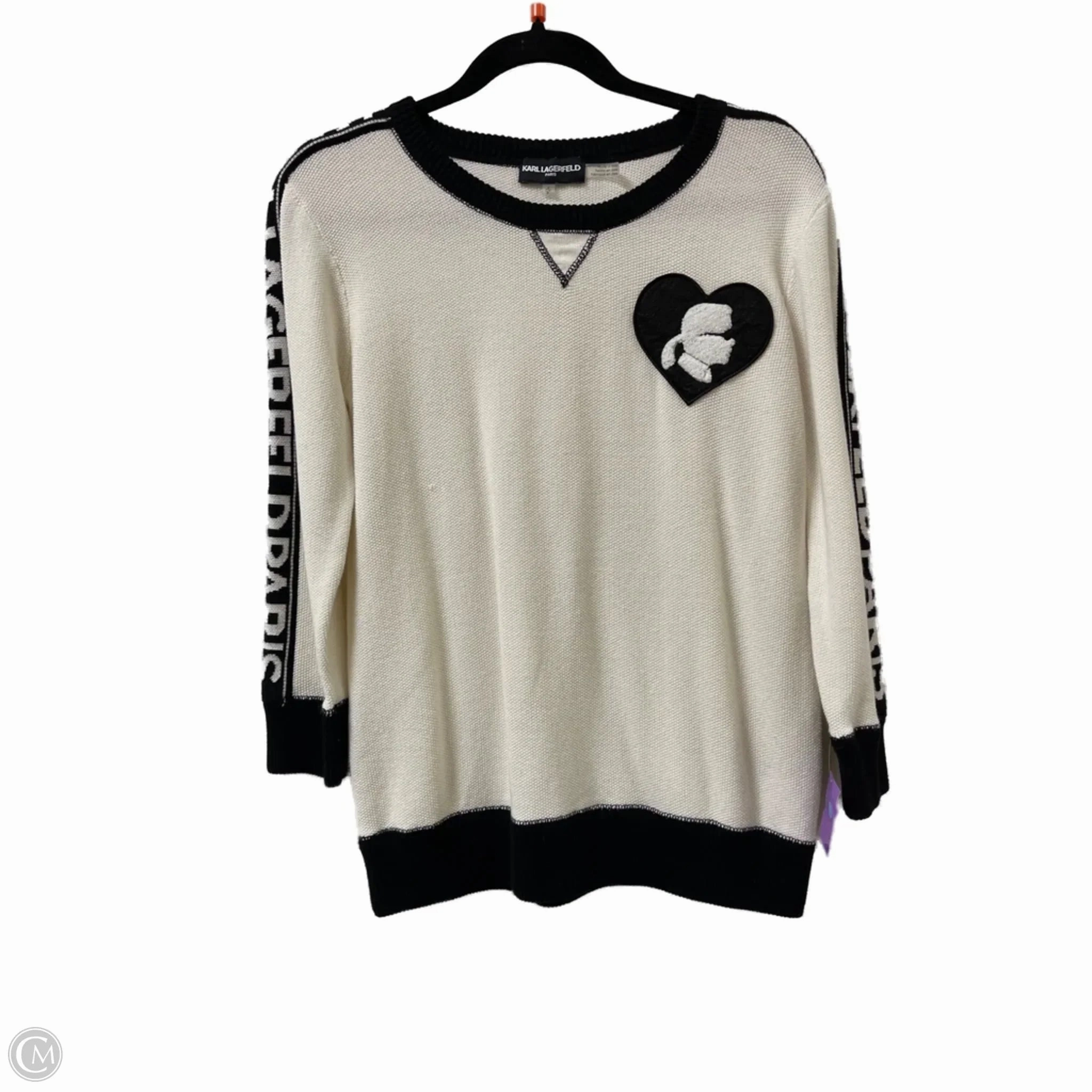 Sweater Designer By Karl Lagerfeld In Black & White, Size: S Winter Layering