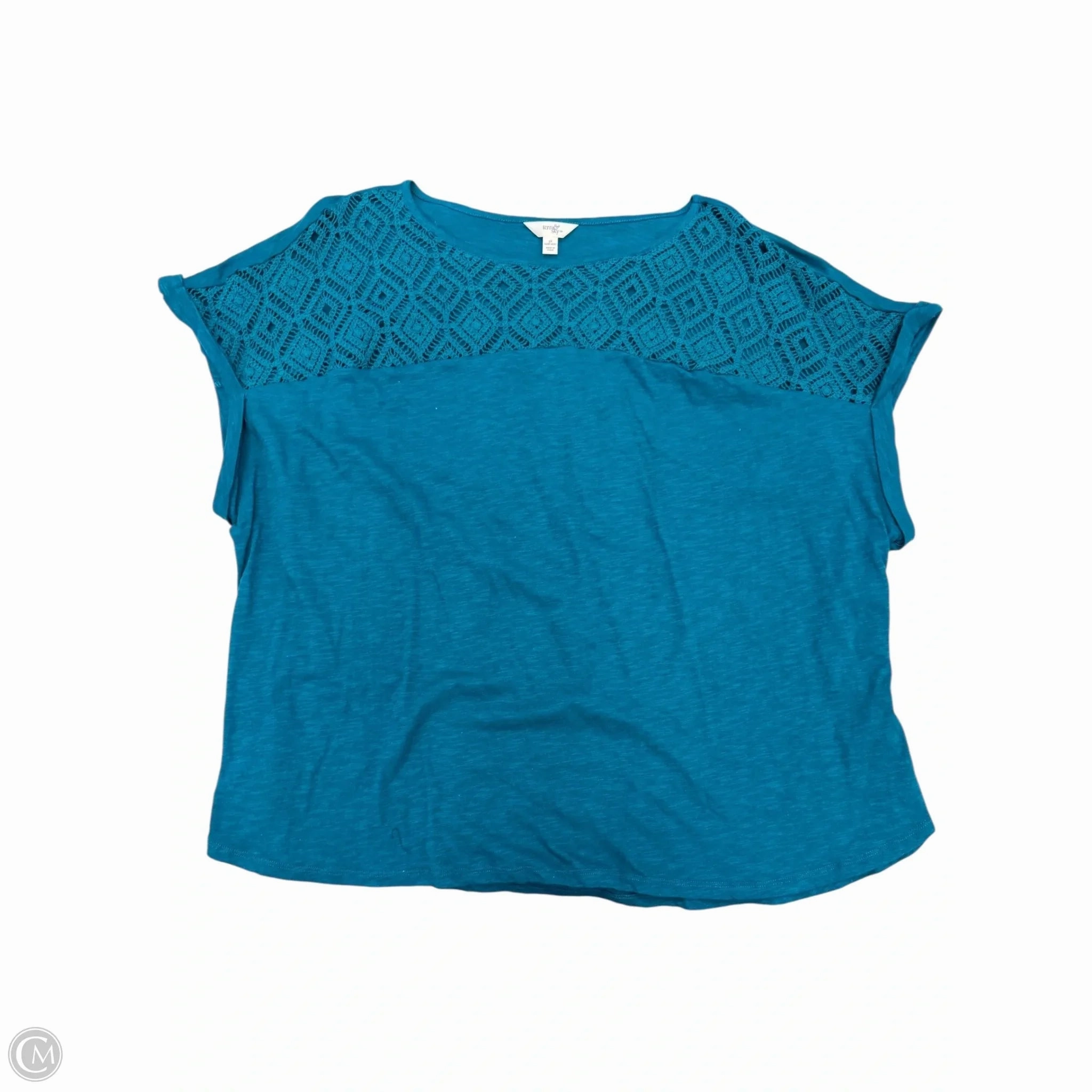 Top Short Sleeve By Terra & Sky In Green, Size: 3x Edgy