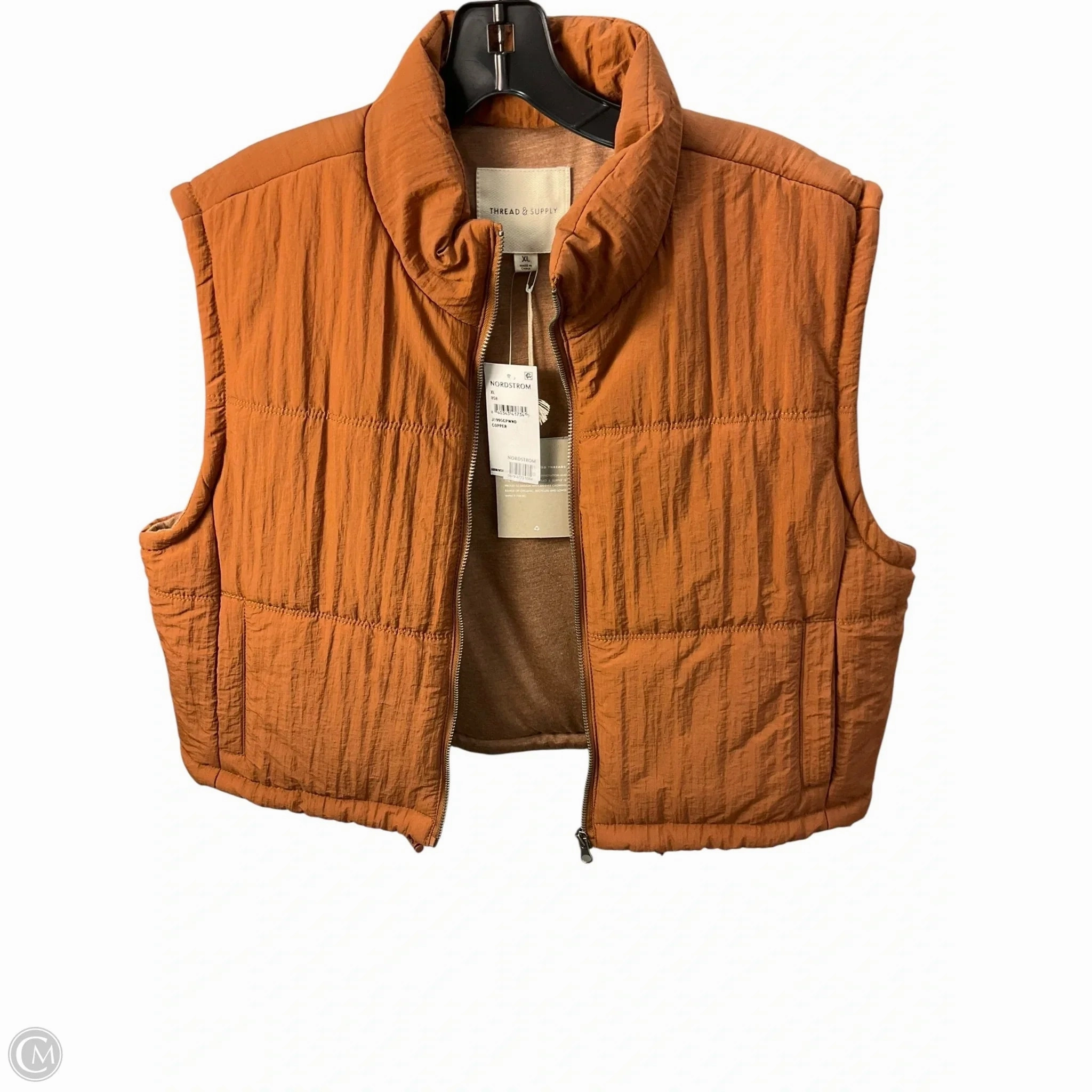 Everyday Urban Style Vest Puffer & Quilted By Thread And Supply In Brown, Size: Xl