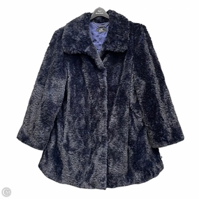 Street Explorer Fit Coat Faux Fur & Sherpa By Dennis Basso Qvc In Navy, Size: 2x