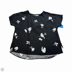 Fuzz Free Surface Top Short Sleeve By Vince Camuto In Black & White, Size: 1x