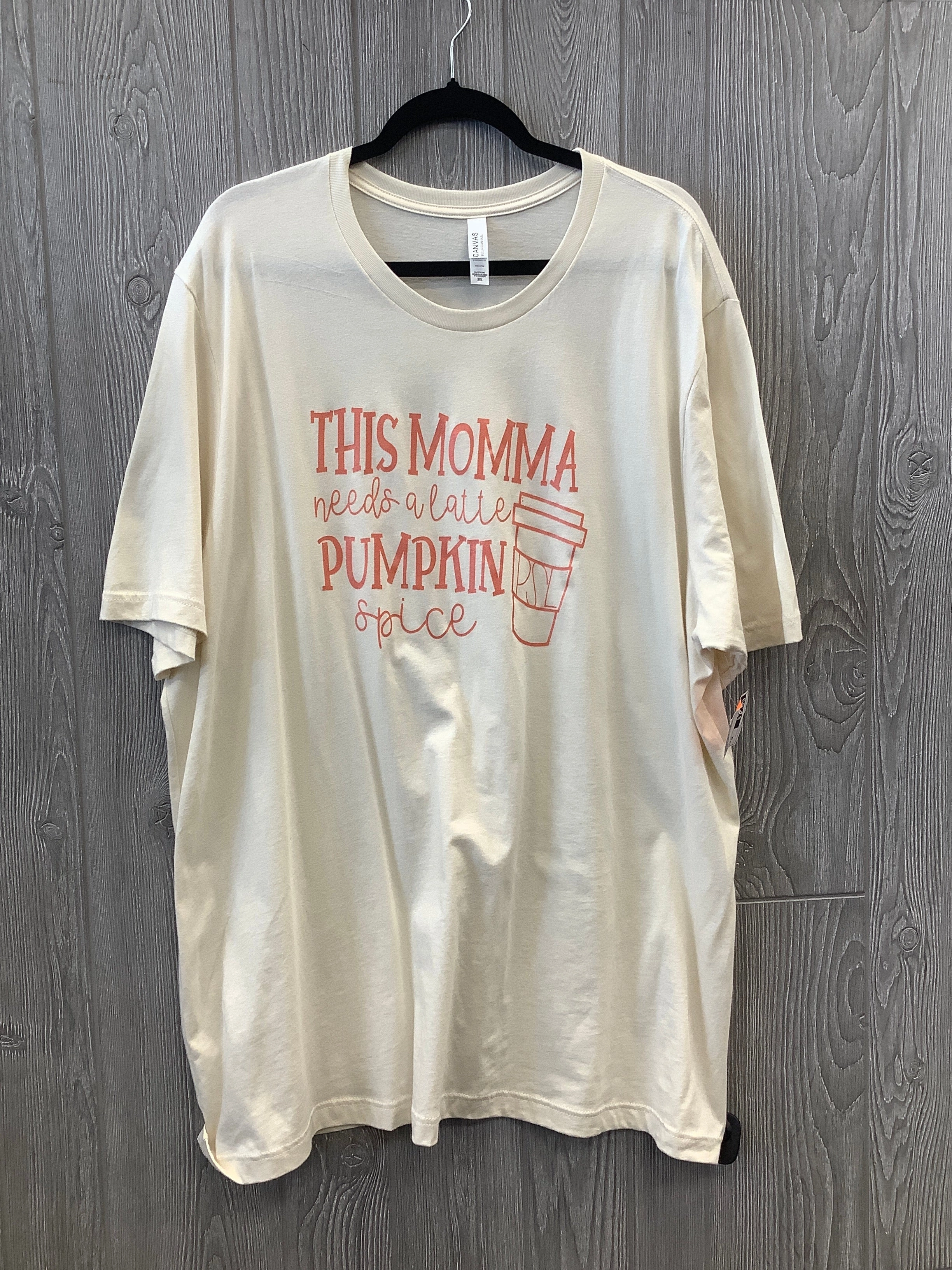 Top Short Sleeve By Bella   Canvas In Tan, Size: 3x Cozy Comfort Comfy Essentials Wear