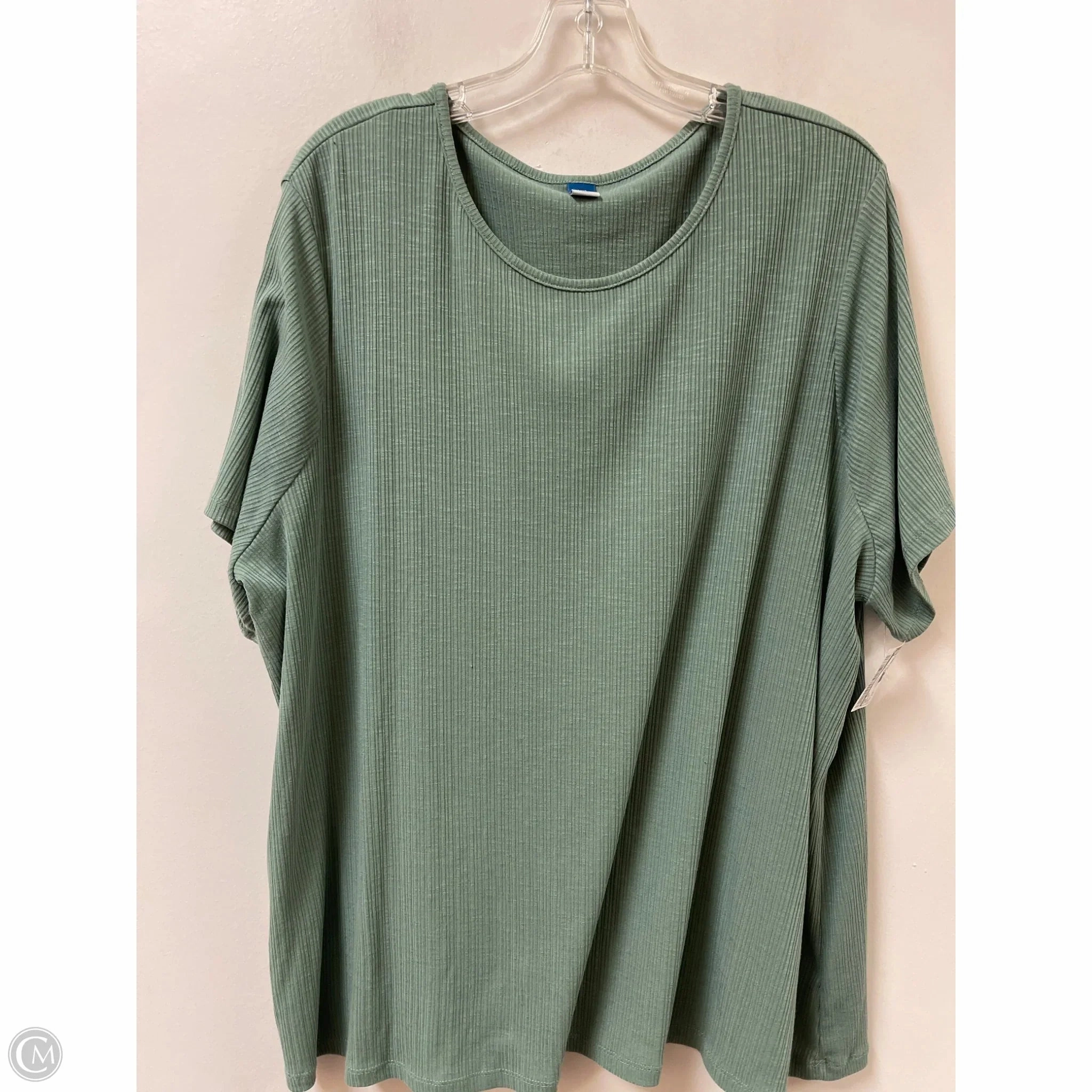 Effortless Wear Fit casual top Top Short Sleeve By Old Navy In Green, Size: 1x