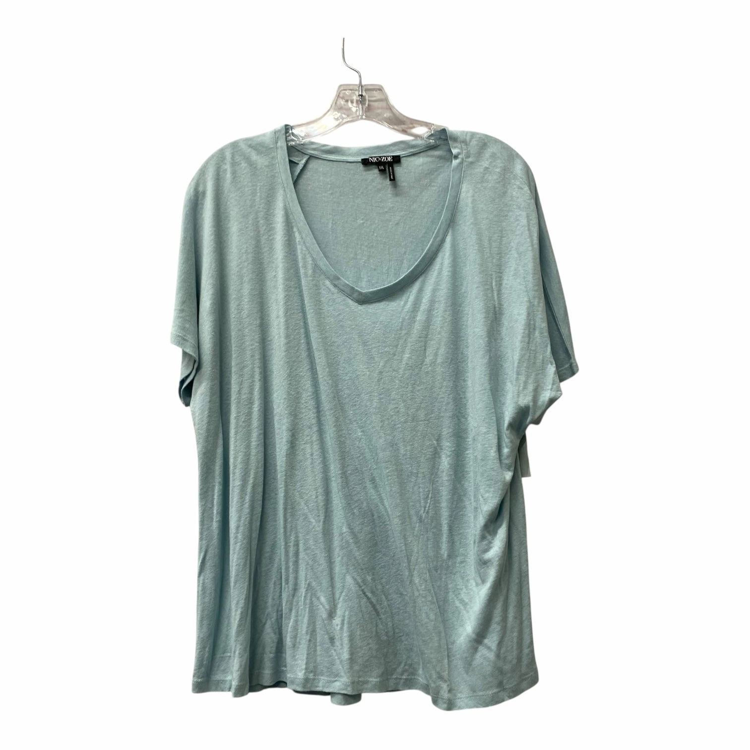 Sleek Stretch Odor Resistant Treatment Top Ss By Nic   Zoe In Blue, Size:1X