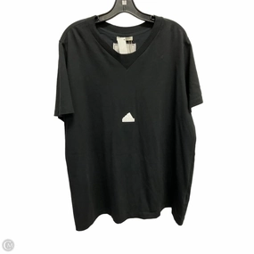 Cozy Comfort Design Top Short Sleeve Basic By Adidas In Black, Size: 2x