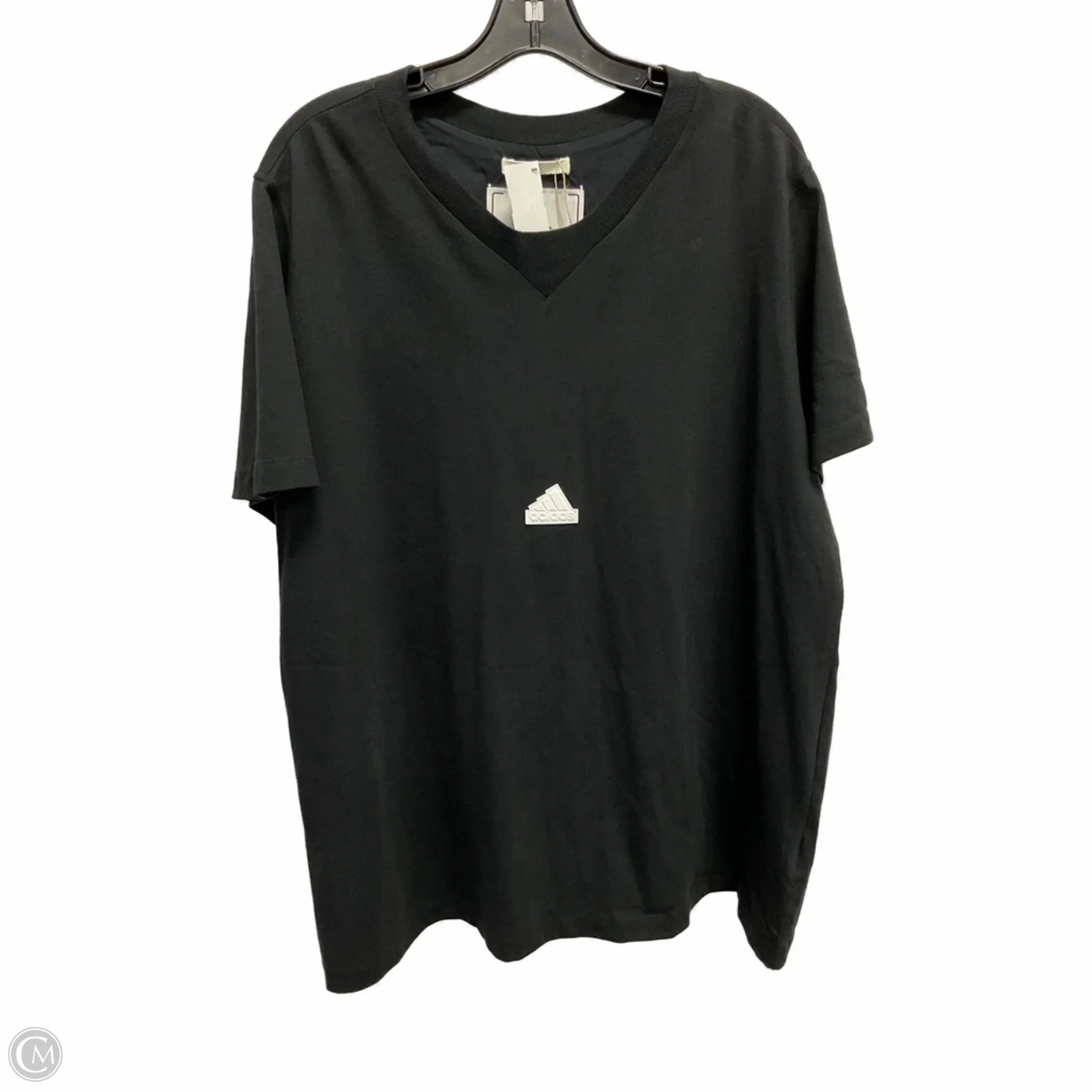 Cozy Comfort Design Top Short Sleeve Basic By Adidas In Black, Size: 2x