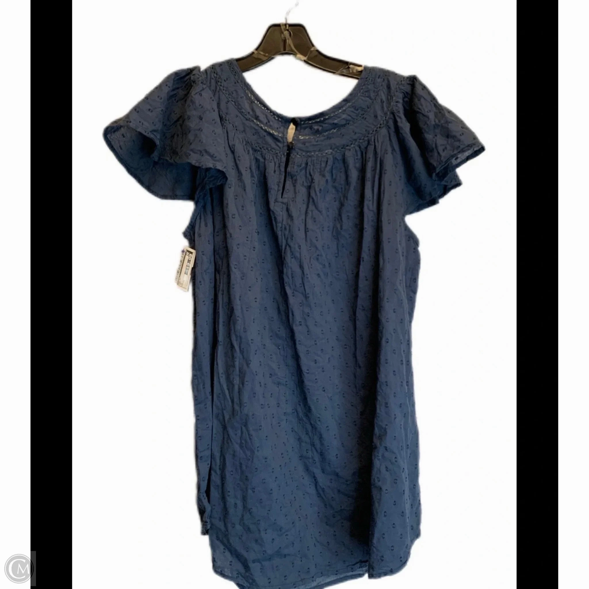 Top Short Sleeve By Rouge In Navy, Size: 1x Smart Comfort