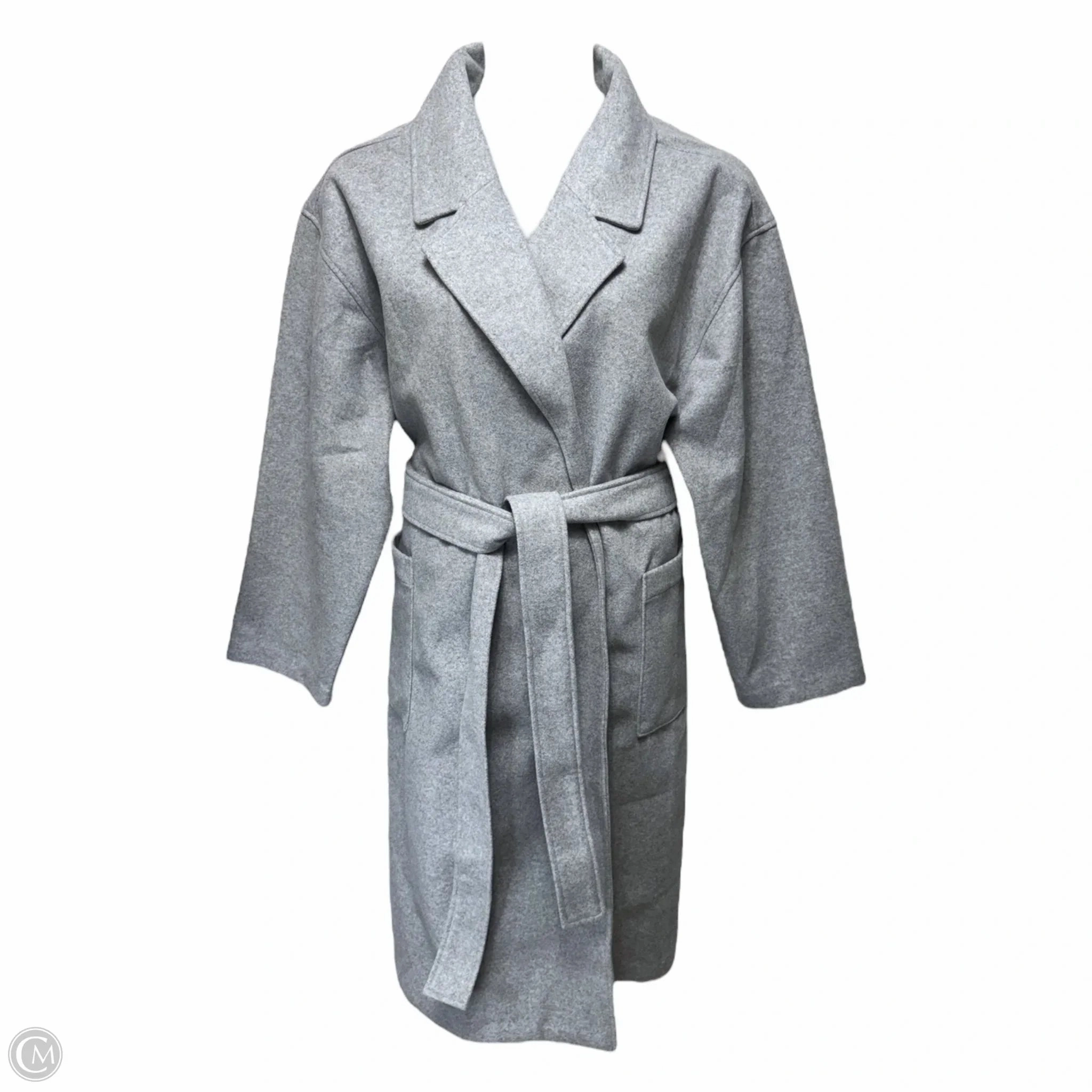 Relaxed Wrap Topcoat By Gap In Grey, Size: XXL Knee Length