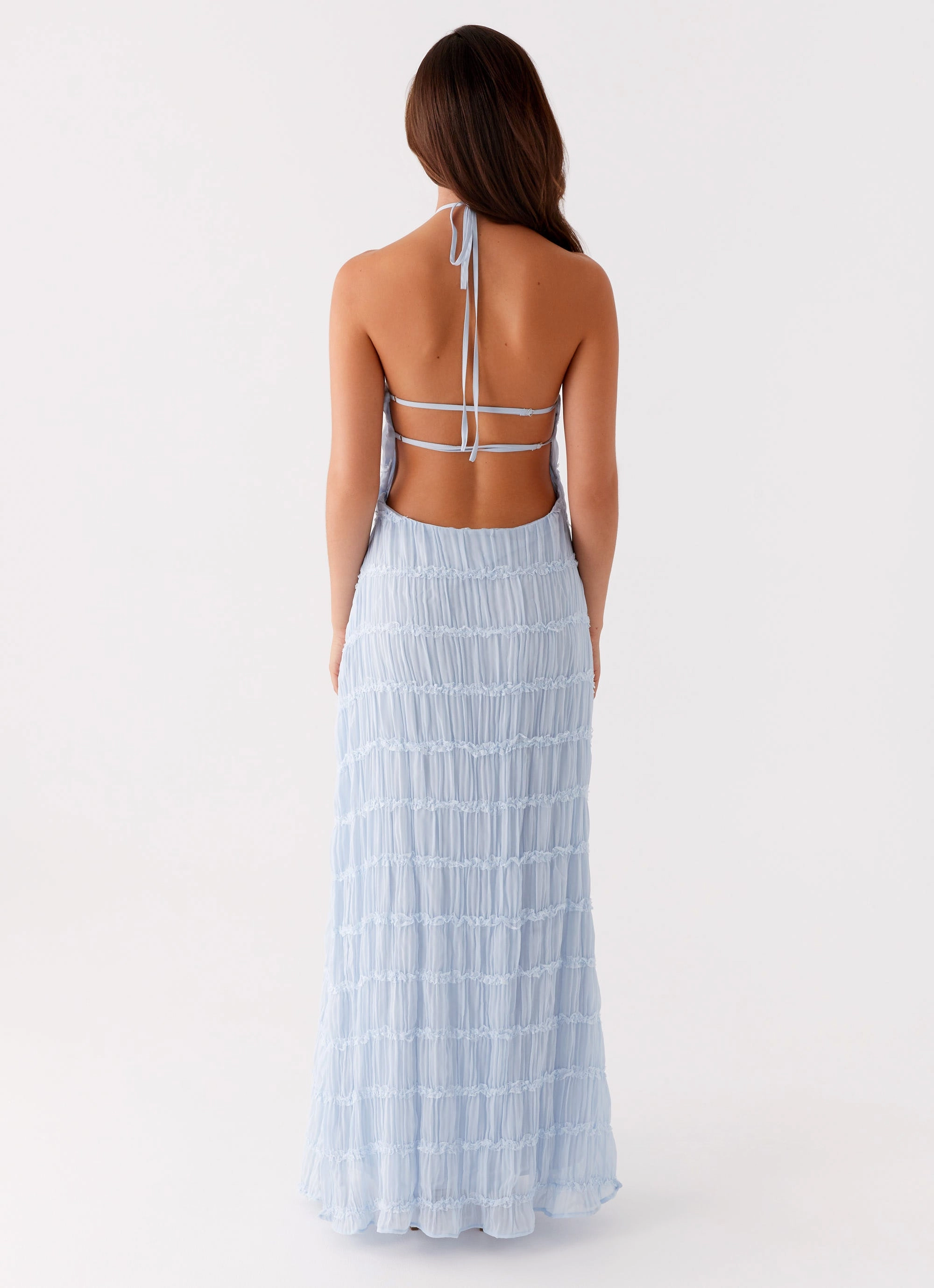 Detachable-Detail Aullie Maxi Dress - Blue