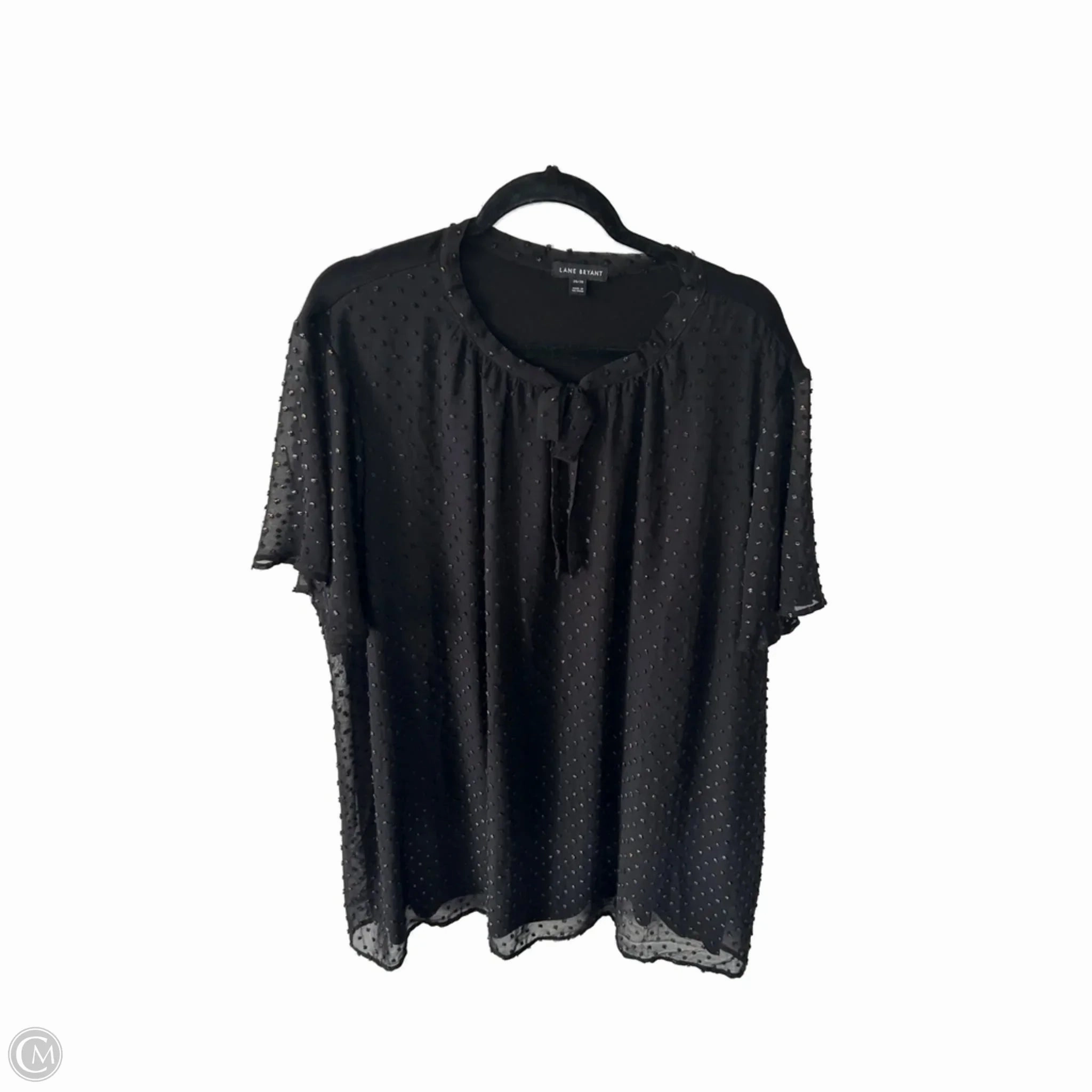 informal gathering Colorfast Material Top Short Sleeve By Lane Bryant In Black, Size: 4x