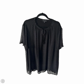 informal gathering Colorfast Material Top Short Sleeve By Lane Bryant In Black, Size: 4x