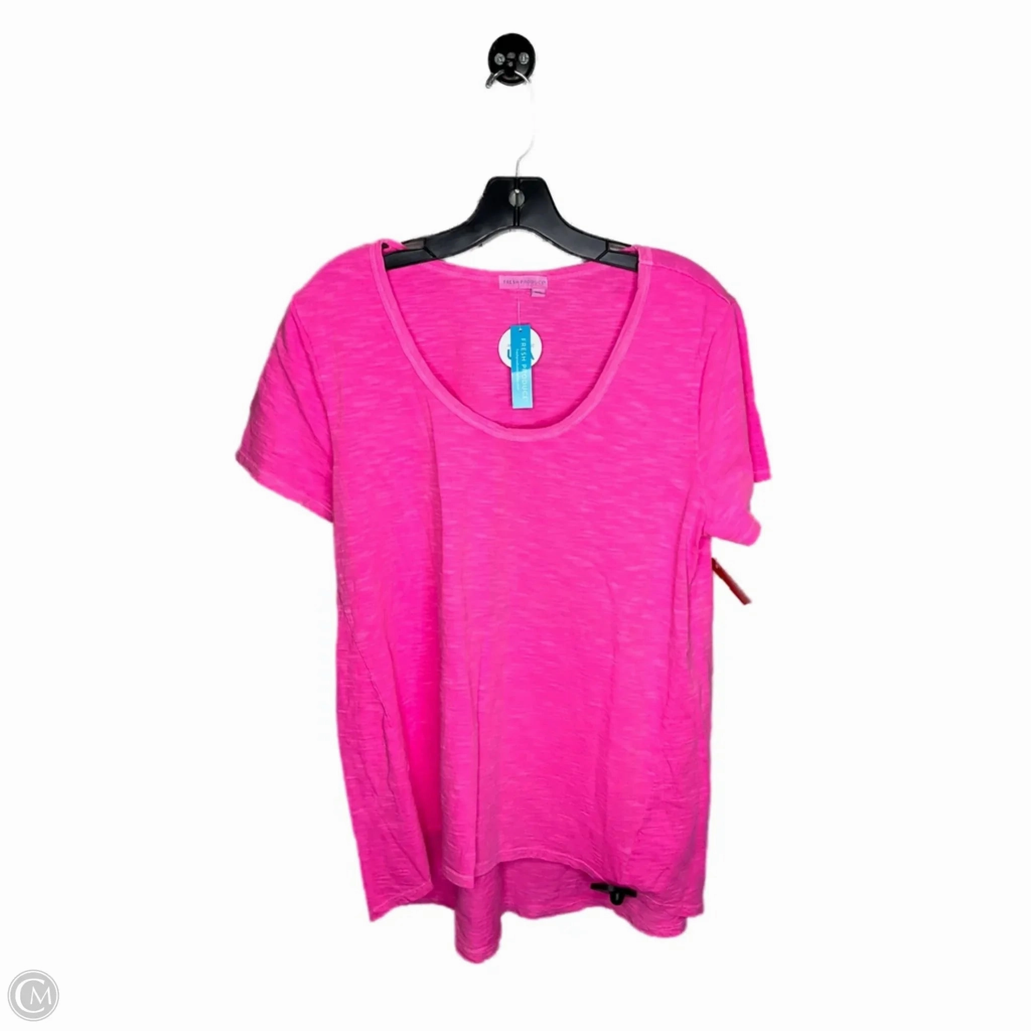 Top Short Sleeve Basic By Fresh Produce In Pink, Size: 1x NonIronTechnology