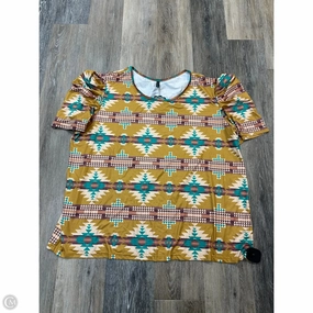 Comfy Look Top Short Sleeve By Sterling Kreek In Yellow, Size: 3x