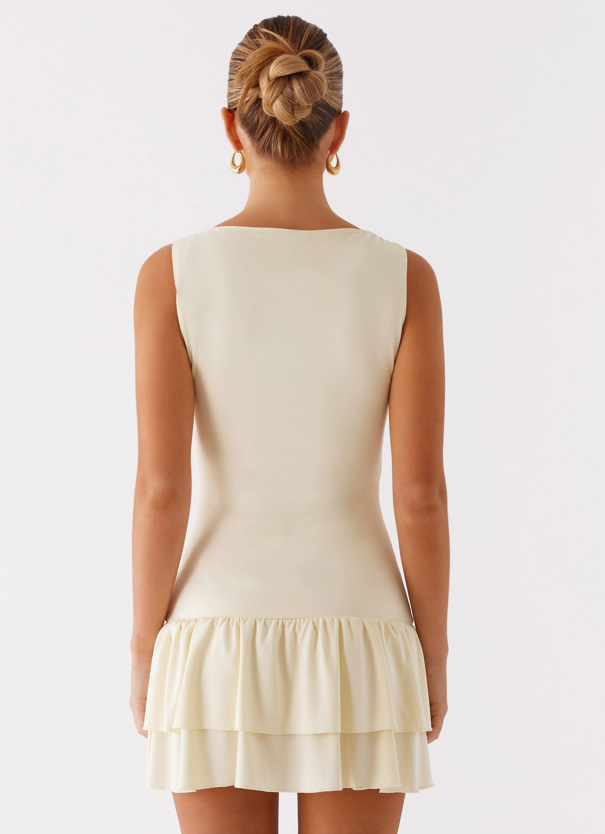 Rhiannon Frill Mini Dress - Yellow Natural Wrap