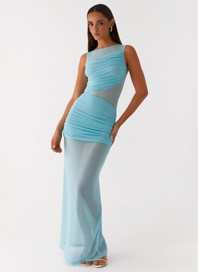 High-waist Apollo Maxi Dress - Aqua