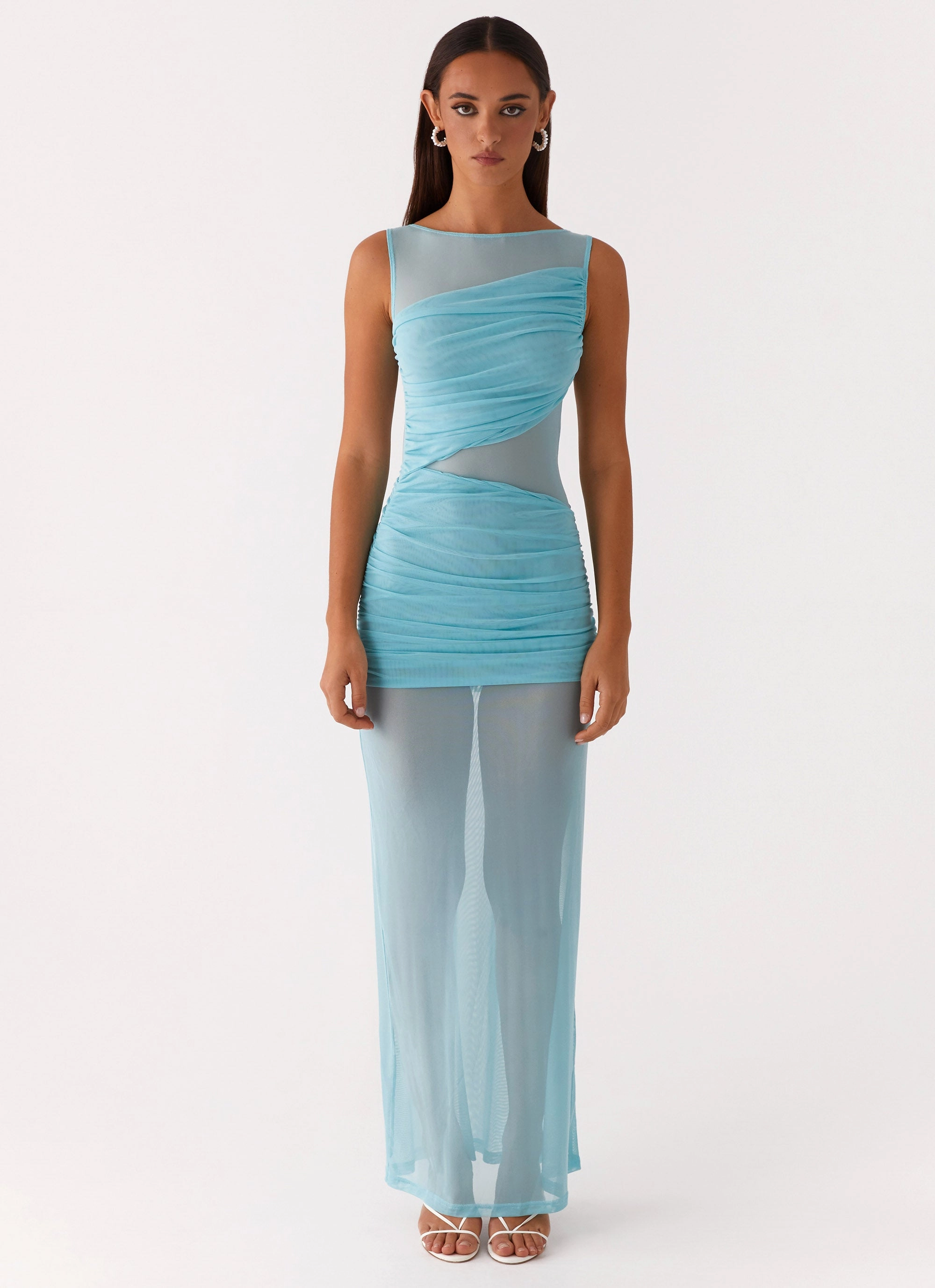 Apollo Maxi Dress - Aqua Polished Fit Power Soft