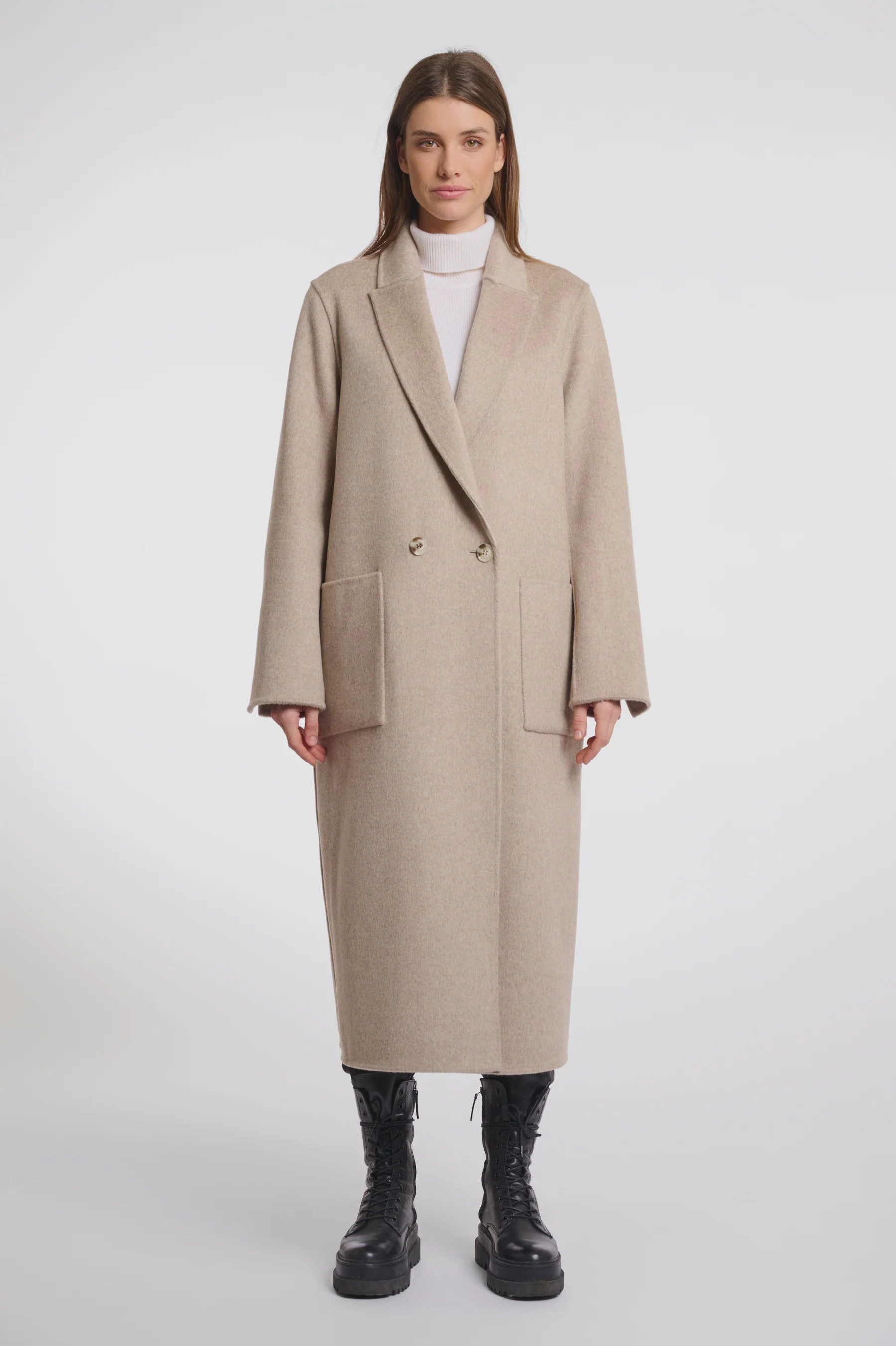 Three Layer Laminate Stretchable Material Rino & Pelle Adria Reversible Coat in Birch Check