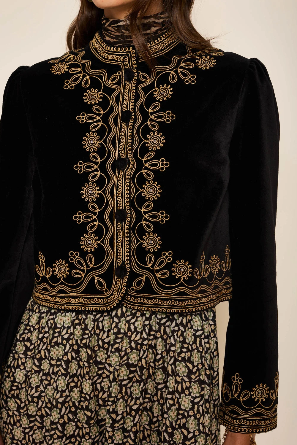 RIXO Denver Jacket in Black DoubleStitchSeams Ergonomic Drape