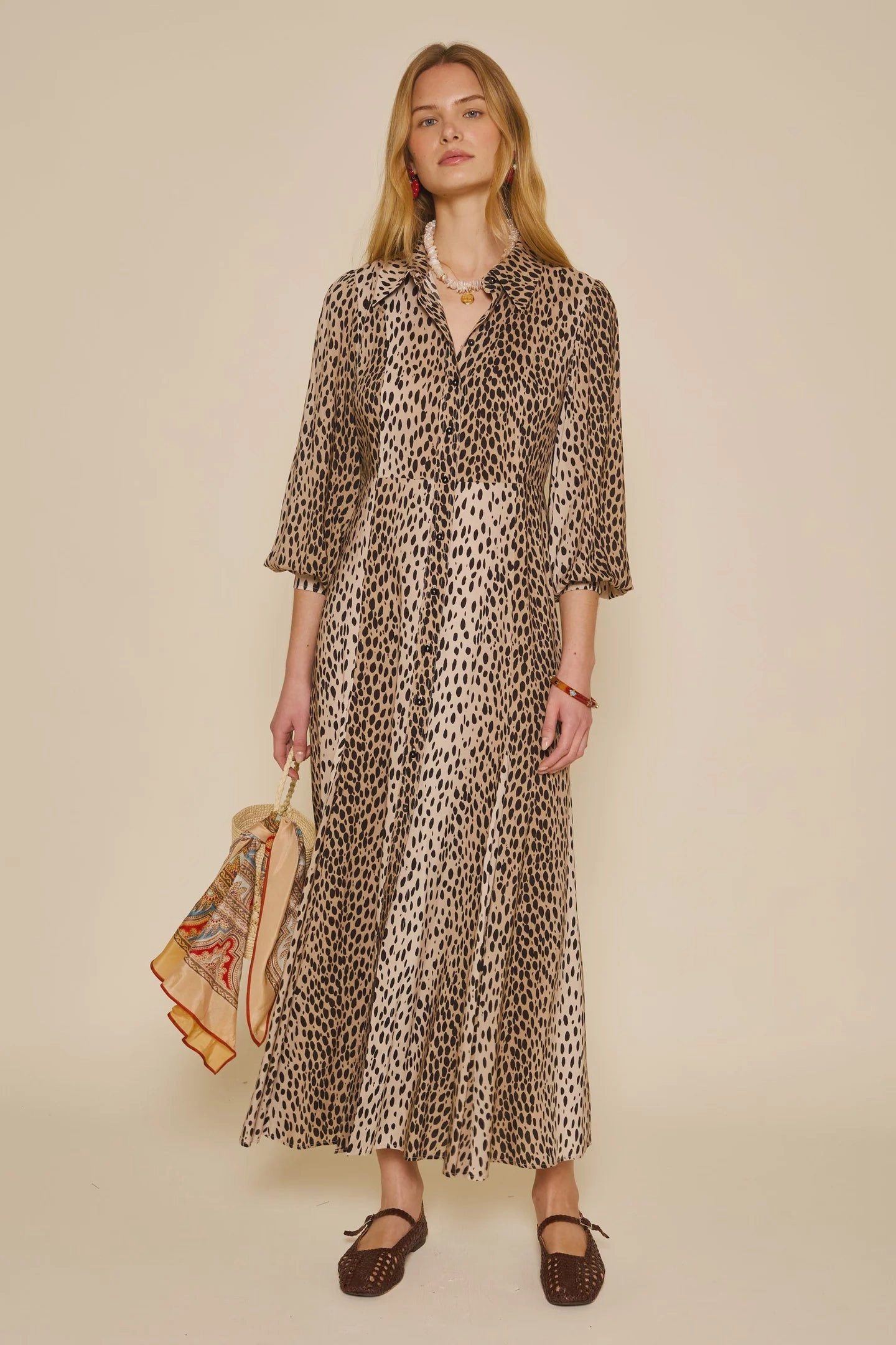 RIXO Maddison Dress in Antelope Spot Playful and flirty dress
