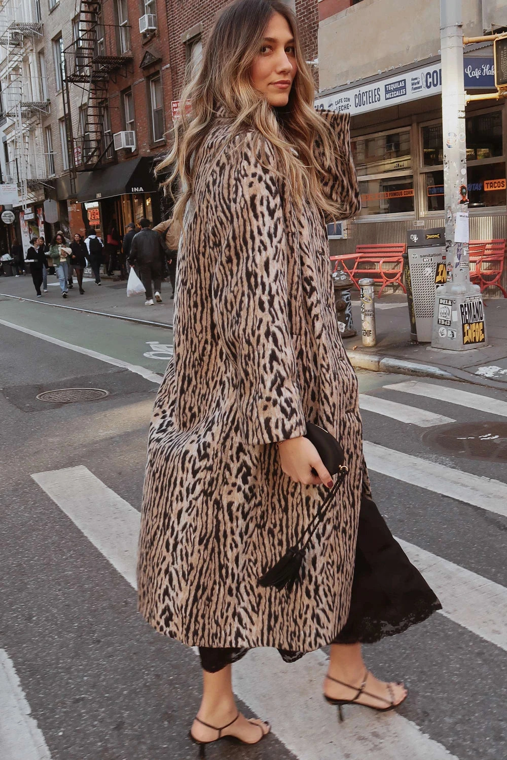 AntiStatic Lining Lightweight Material RIXO Milly Coat in Bohemia Leopard