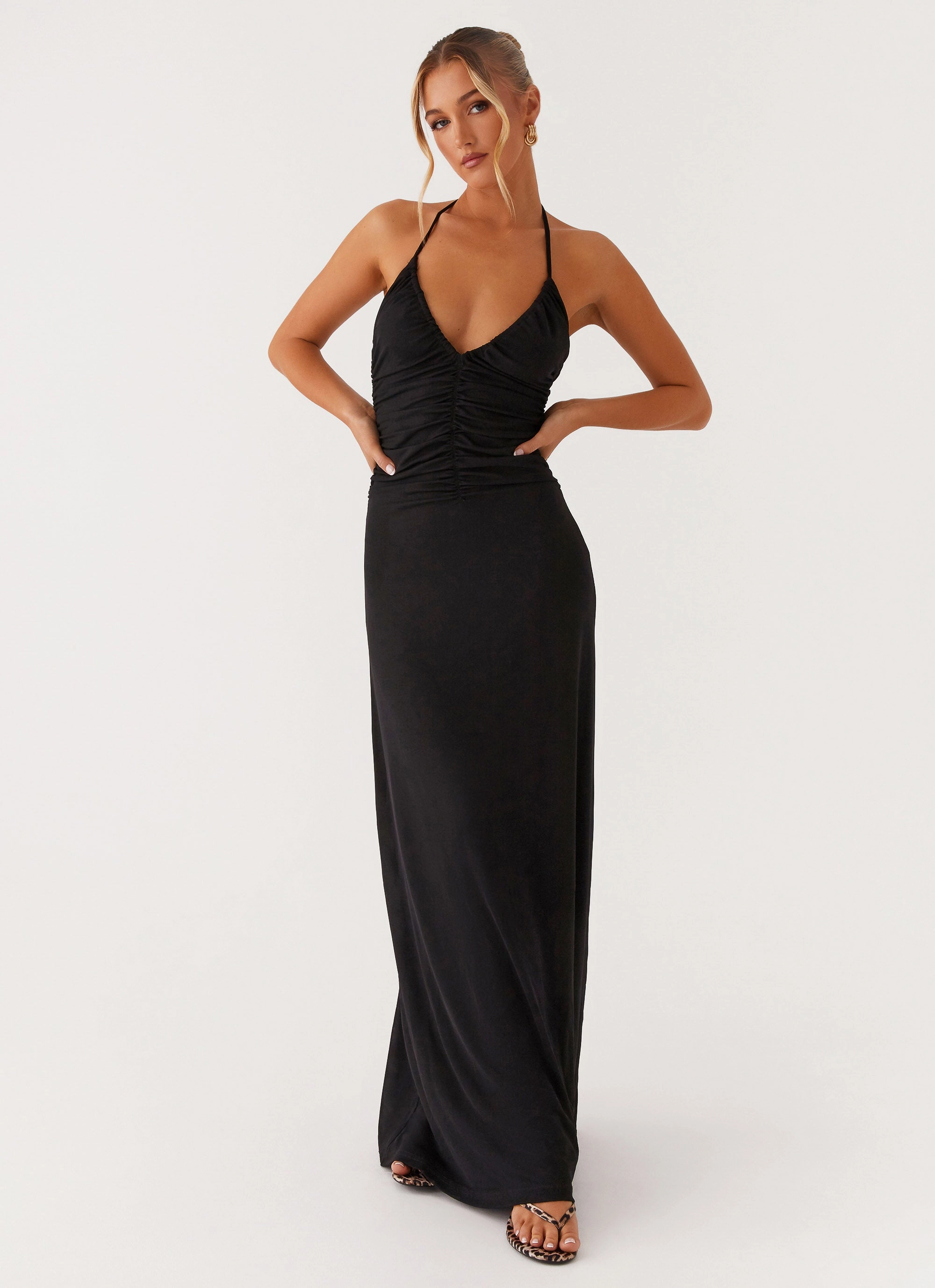 Kansas Maxi Dress - Black Balanced Shape Active Moments