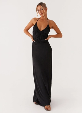 Kansas Maxi Dress - Black Balanced Shape Active Moments