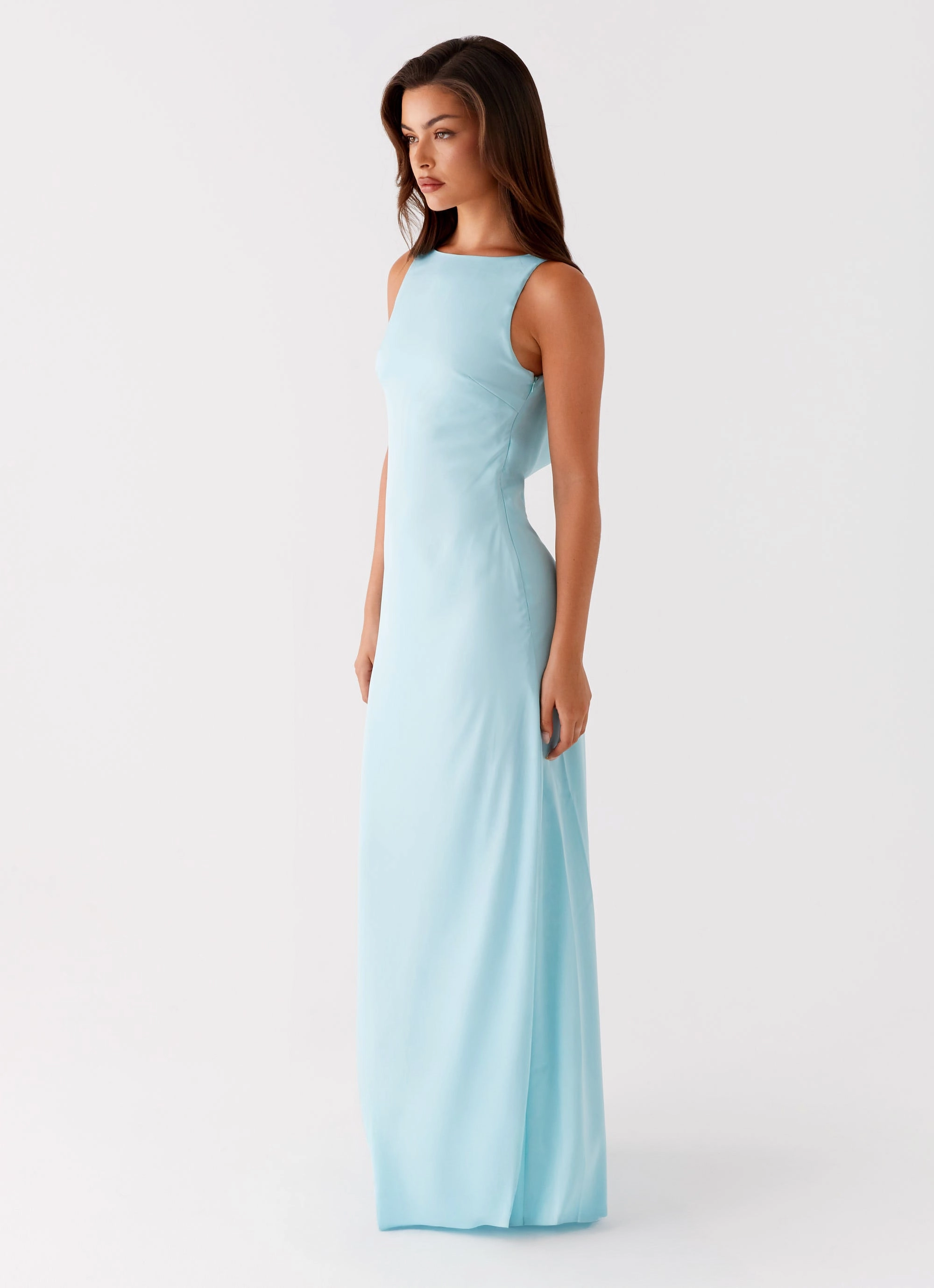 Layered Fabric Smooth Motion Ronnie Maxi Dress - Blue