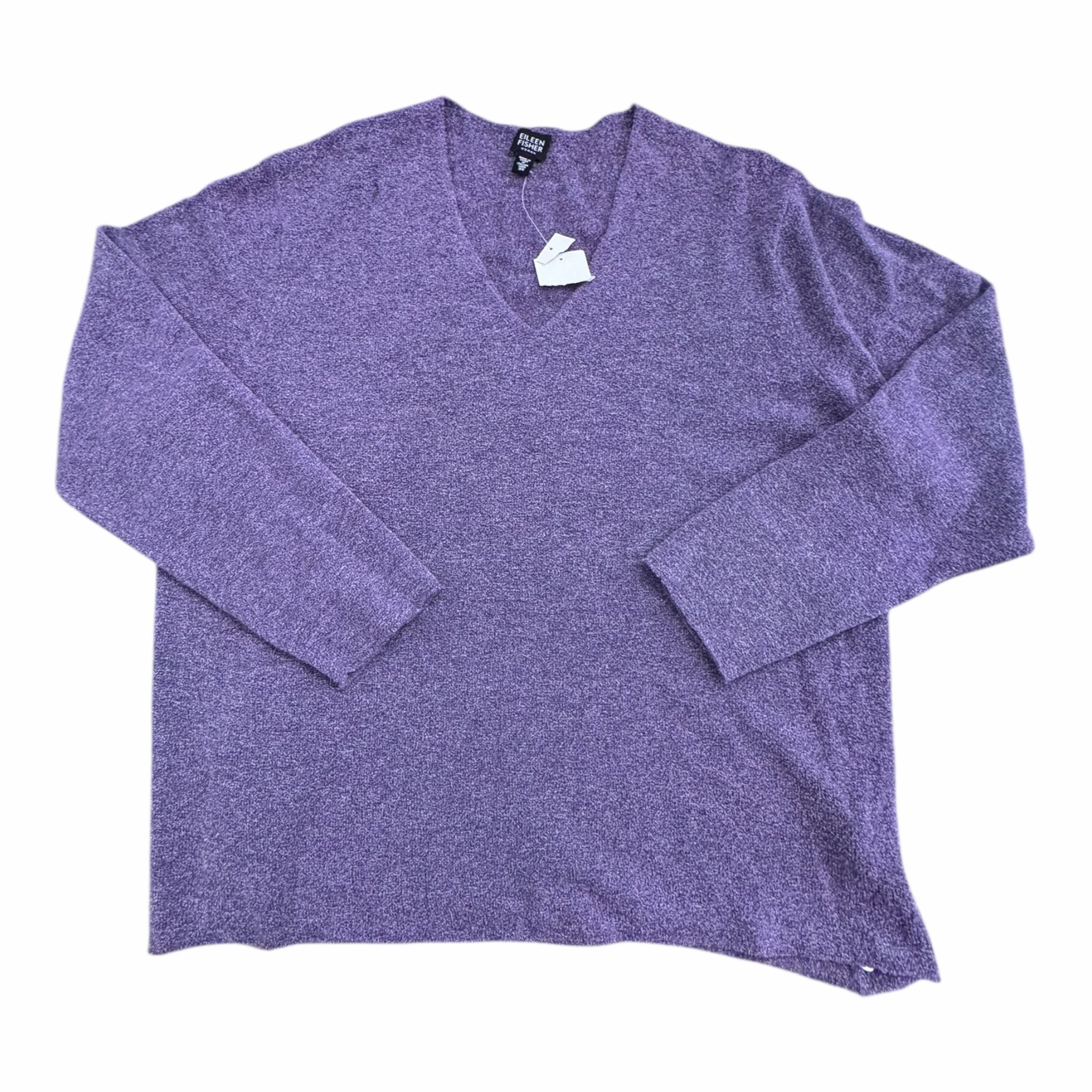 Comfort Stretch Fit Sweater Designer By Eileen Fisher In Purple, Size:3X