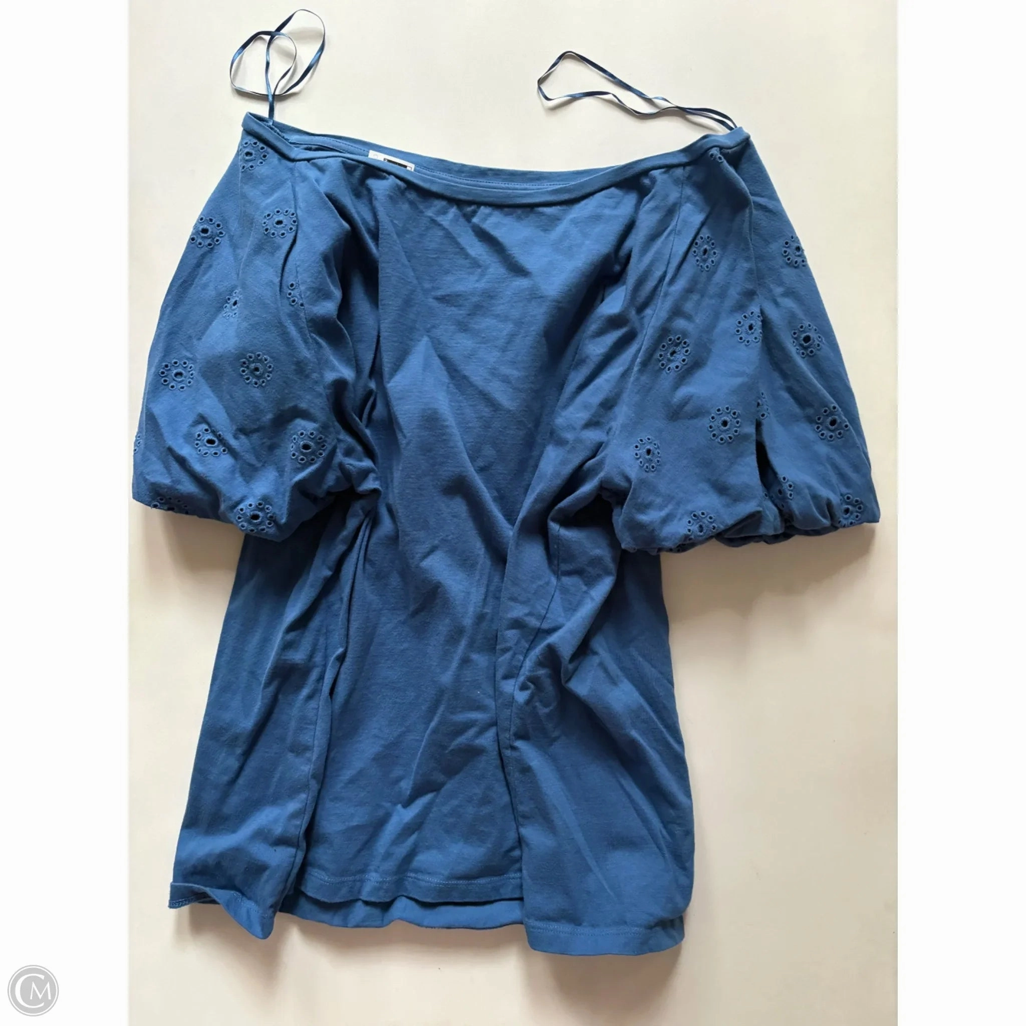 Top Short Sleeve By Crown And Ivy In Blue, Size: 2x Wrinkle Resistant Cloth