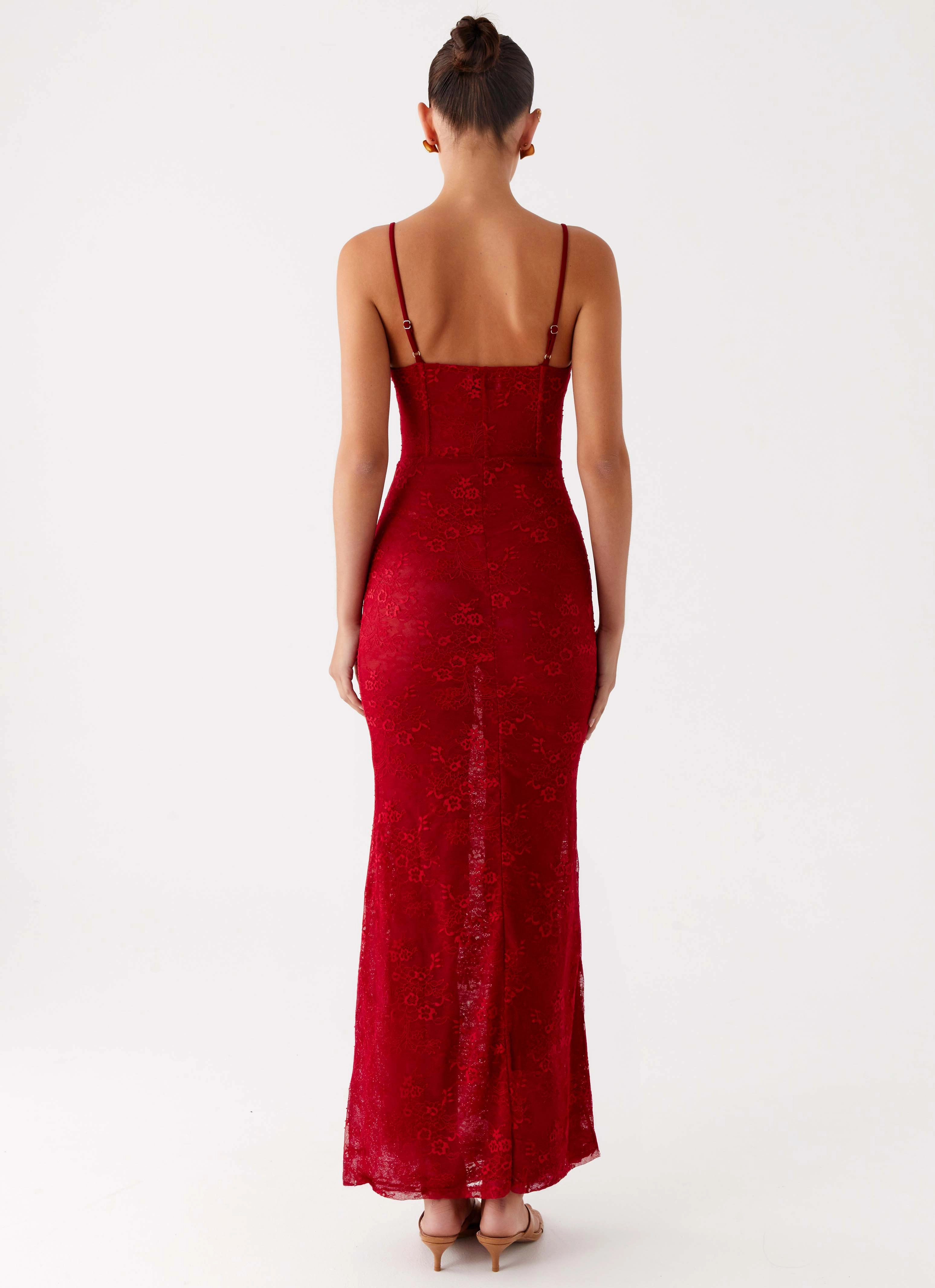 Gift-Worthy Rosa Corset Maxi Dress - Red