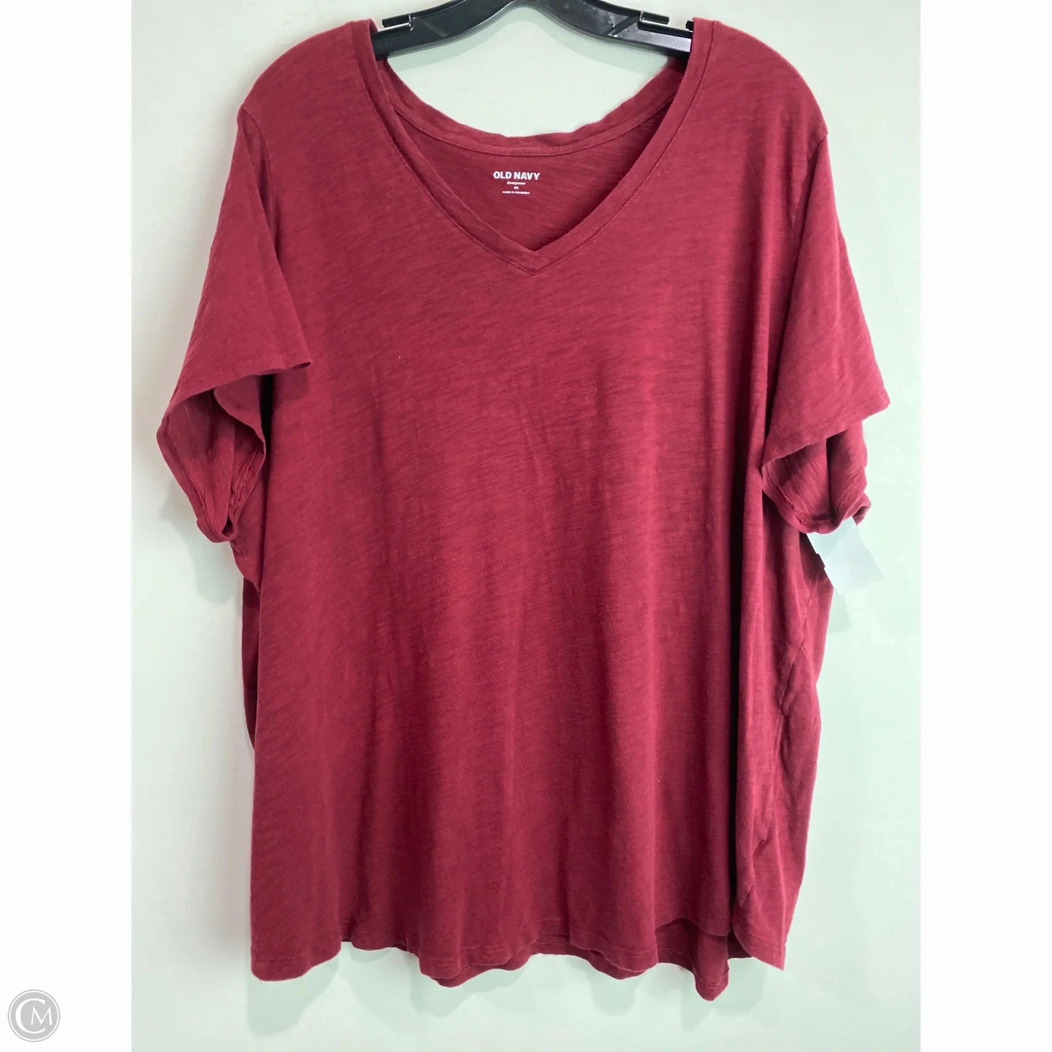 Top Short Sleeve By Old Navy In Maroon, Size: 3x DoubleStitched Seams Soft And Comfortable