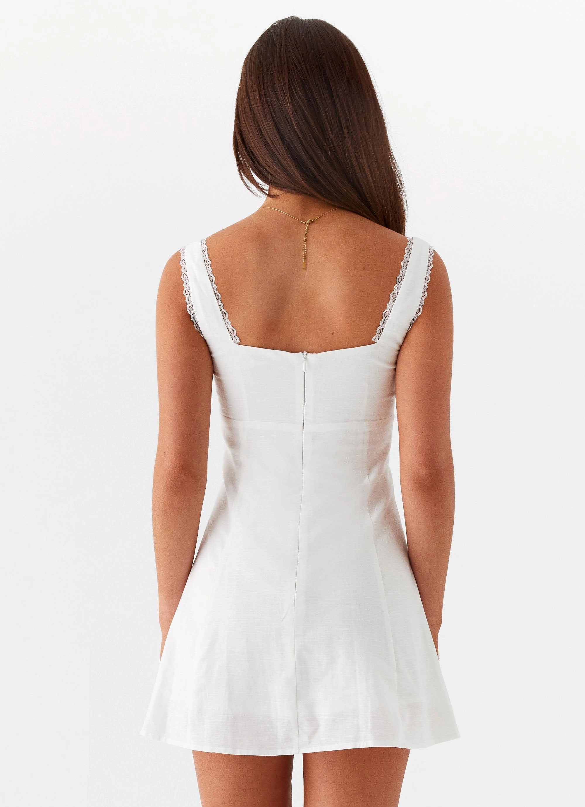 Rowena Mini Dress - White Semi Formal Flattering Wearable