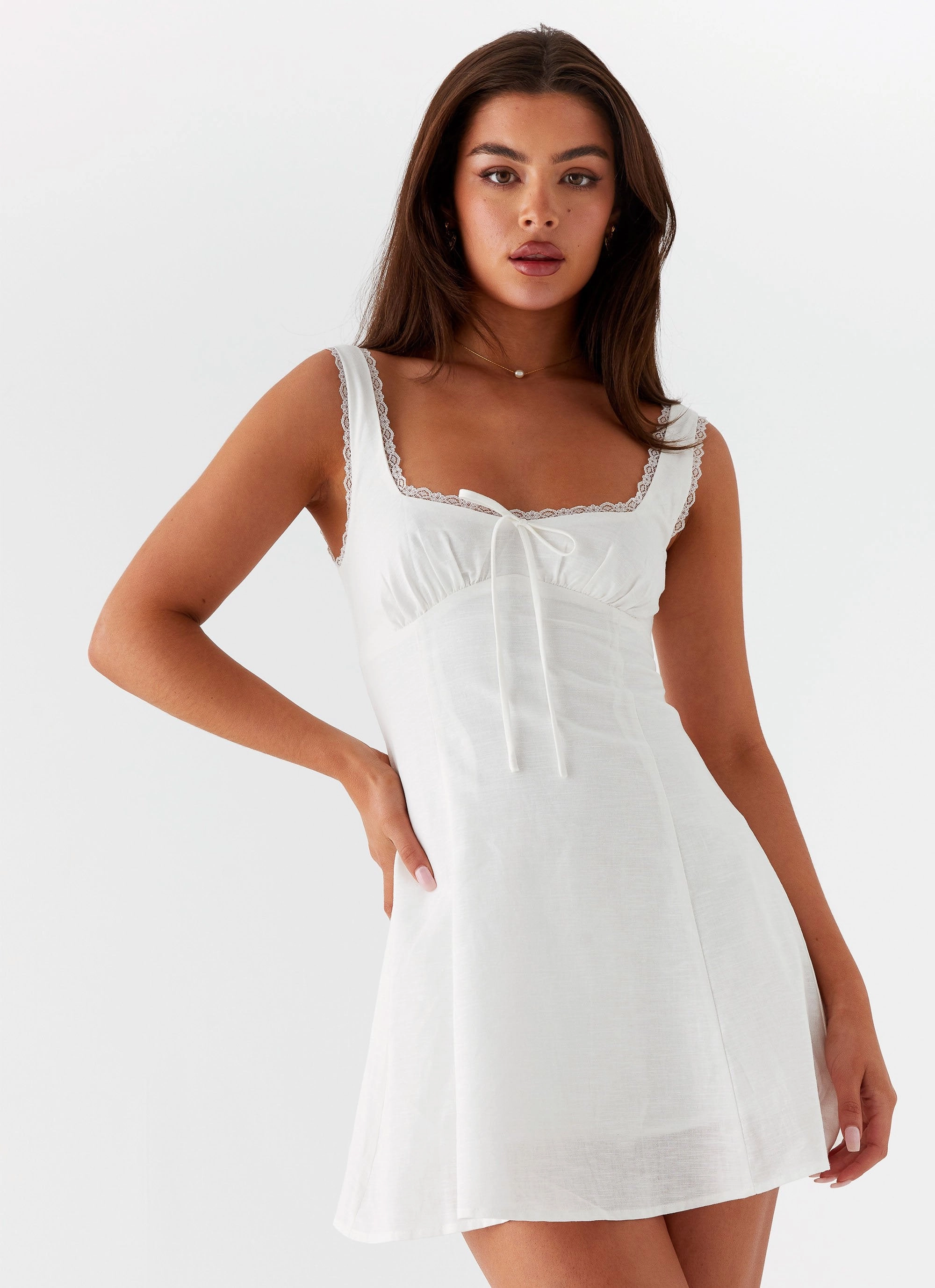 Soft Weave Rowena Mini Dress - White