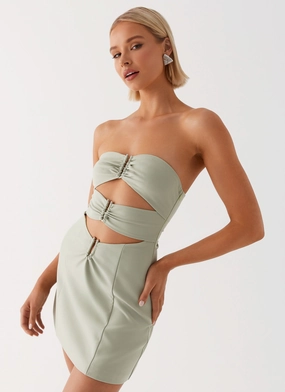 Romantic Vibes Feel Good Roxie Mini Dress - Khaki