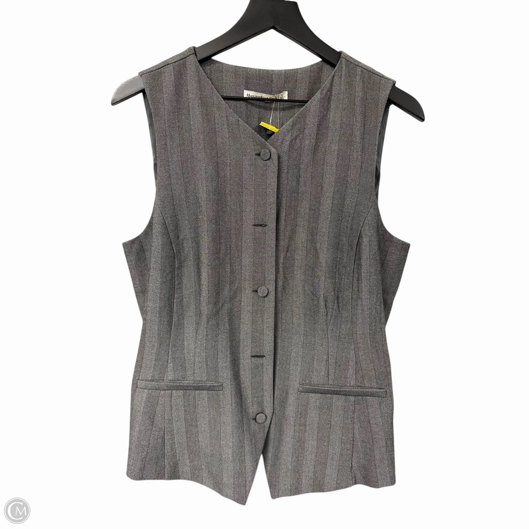 Vest Other By Abercrombie And Fitch In Grey, Size: L nylon blend Shawl Lapel