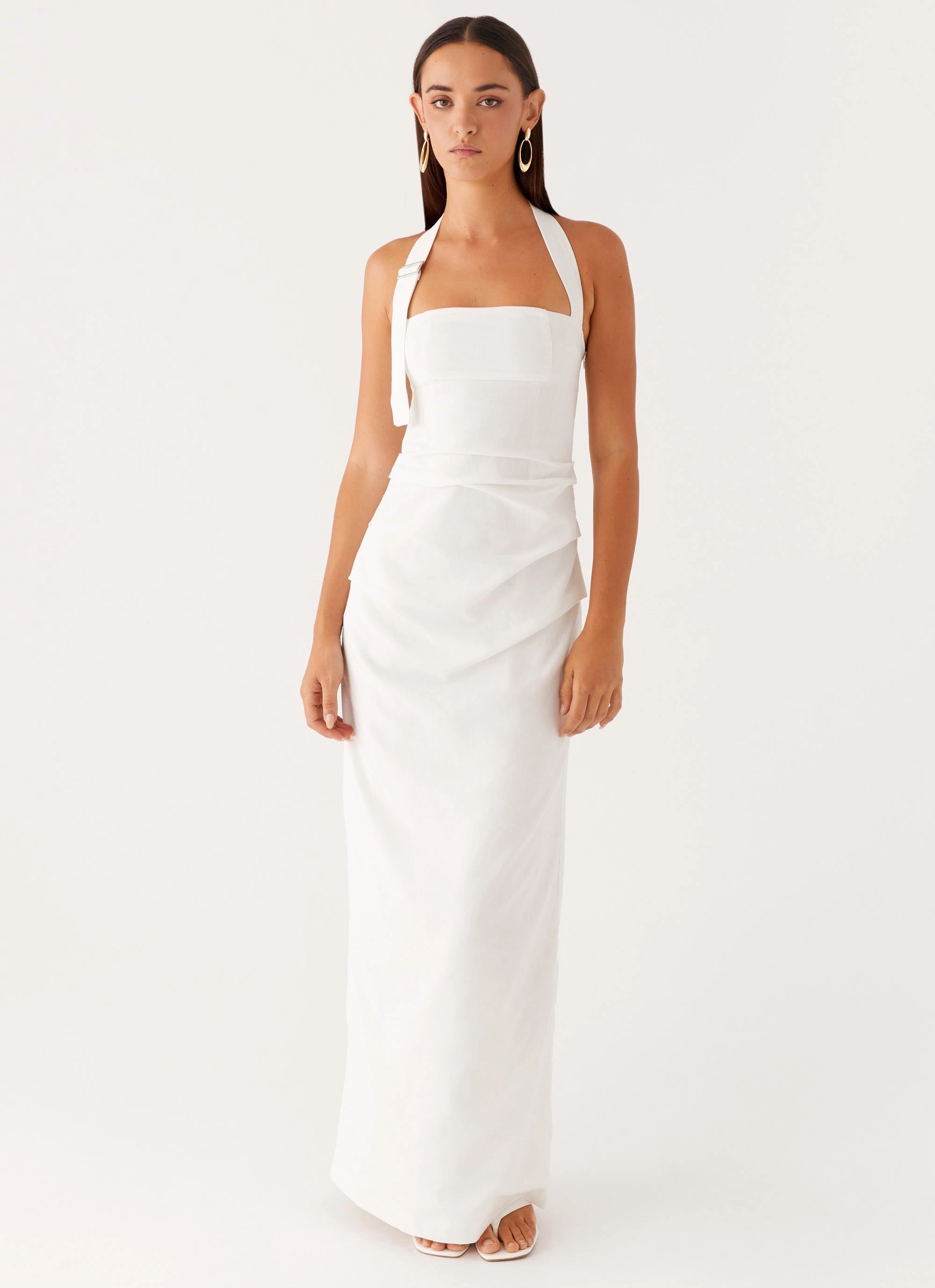 Rumour Has it Maxi Dress - White LowProfileZipper